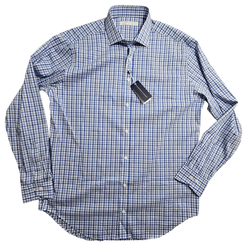 Holderness & Bourne The Flynn Shirt Marlin Blue Plaid Tailored Fit XL HB2195.759 - Picture 1 of 13